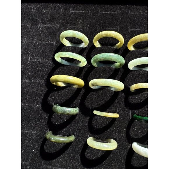 Lot of 15 Jade Rings - Jewelry Store Closeout Lot #9 - Picture 5 of 6